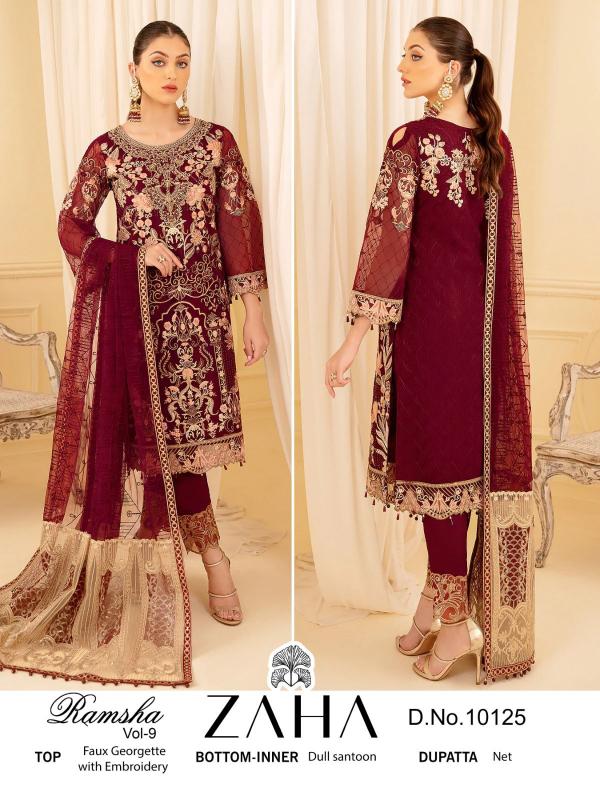 Zaha Ramsha Vol 9 New Georgette Designer Pakistani Suit Collection